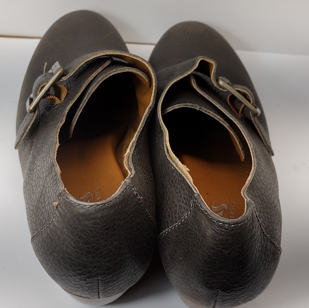 Korks by Kork Ease Grey Little Leather Monk Strap Booties l size 8 M - Picture 7 of 14